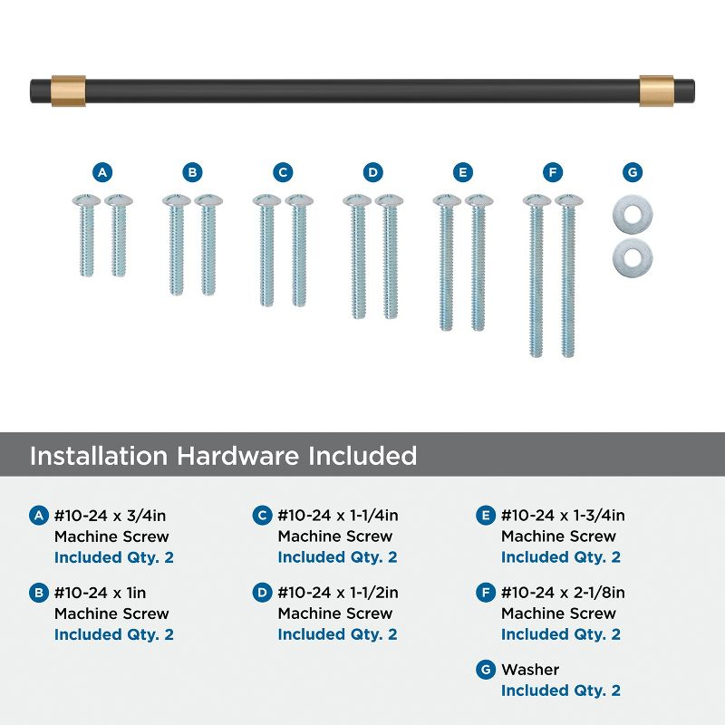 Amerock Mergence 18 inch (457mm) Center-to-Center Matte Black/Champagne Bronze Appliance Pull