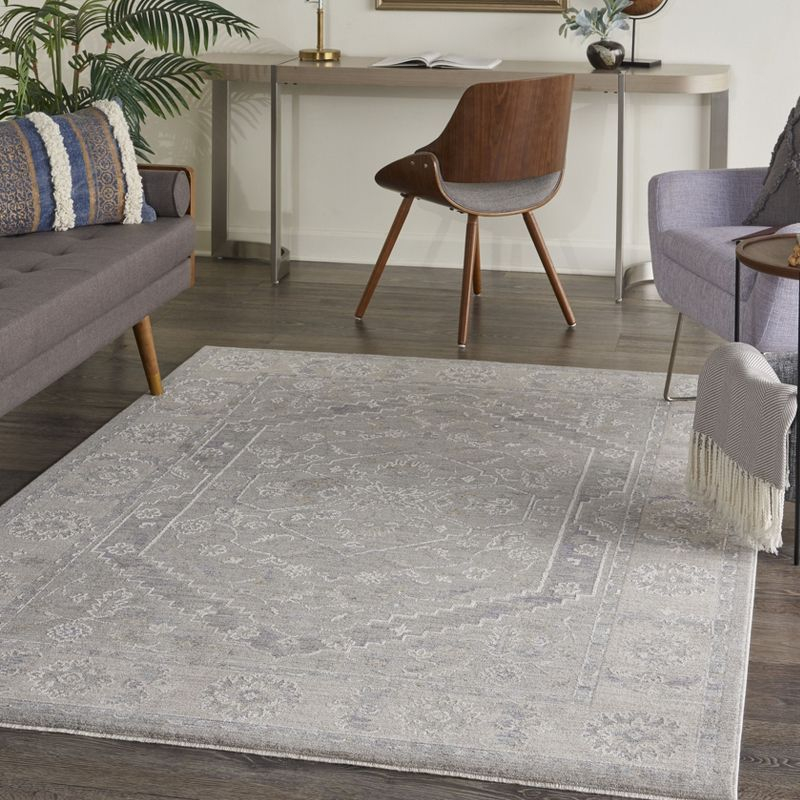 Nourison Asher ASR02 Indoor only Area Rug - Grey 5'3" x 7'8"