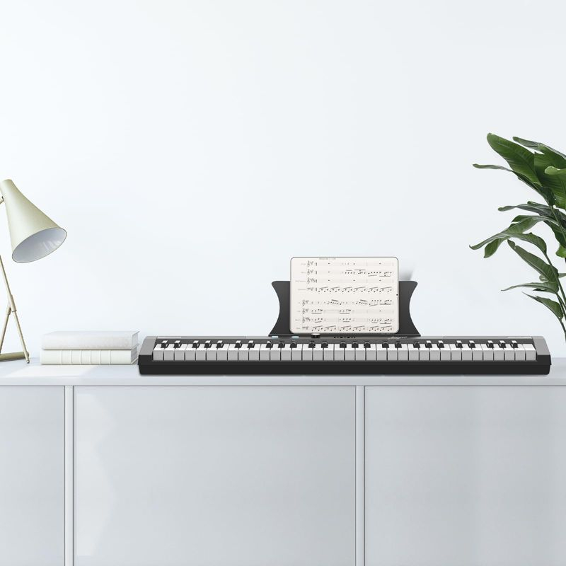 Garvee 61 Key Keyboard Piano, Protable Electric Semi-Weighted Piano Keyboard for Beginner/Professional, Built In Speakers, Pedal, for Christmas Gift