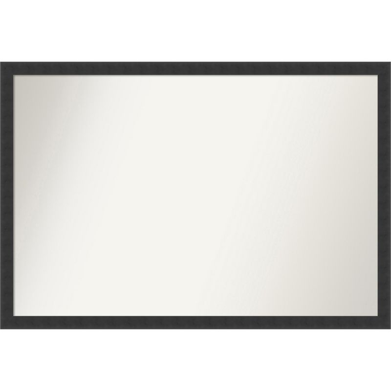Amanti Art Mezzanotte Black Non-Beveled Wood Bathroom Wall Mirror 26 x 38 in.