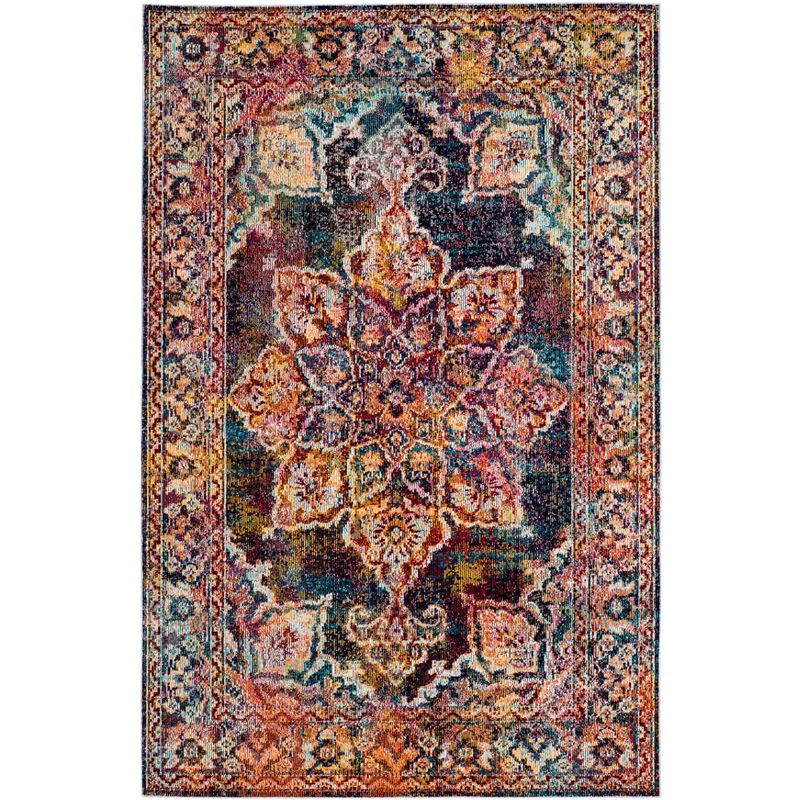 Crystal CRS513 Power Loomed Area Rug - Navy/Light Blue - 4'x6' - Safavieh.