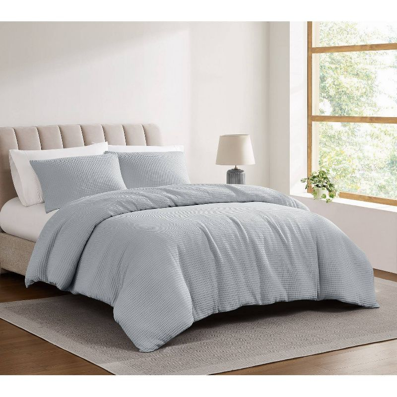 Cannon 2pc Twin/Twin XL Heritage Cotton Waffle Comforter Set Gray