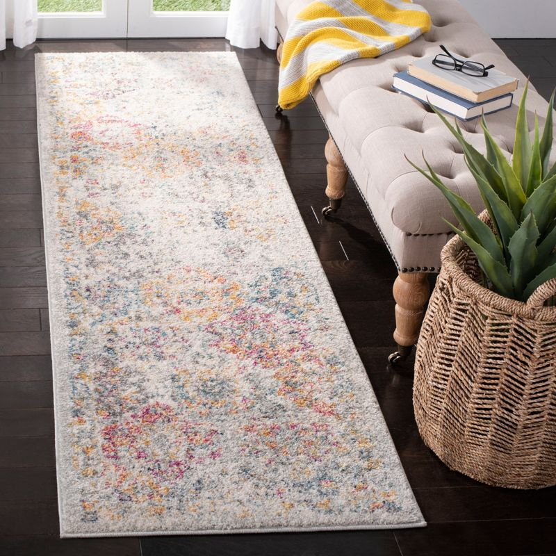 Madison MAD611 Power Loomed Indoor Runner Rug - Grey/Gold - 2'3"x10' - Safavieh
