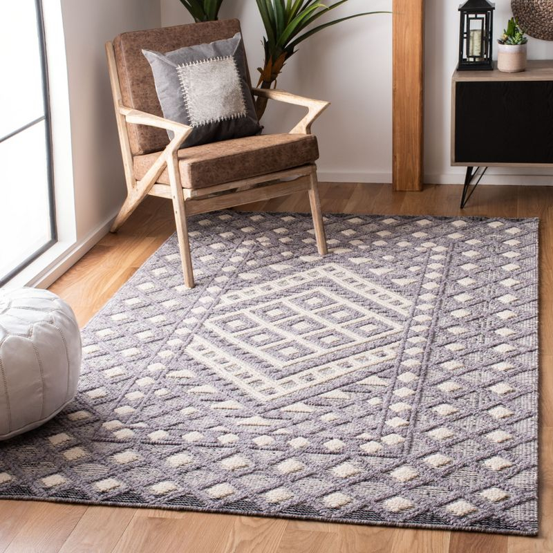 Natura NAT628 Hand Woven Area Rug - Cream/Purple - 5'x8' - Safavieh