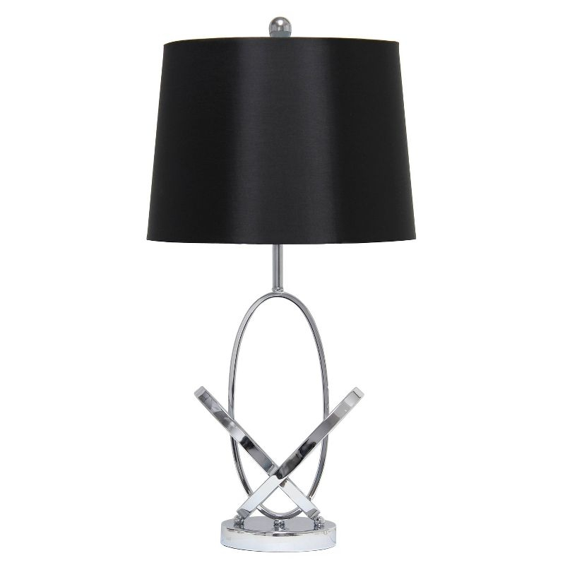 Mod Art Polished Table Lamp with Shade Metallic Silver - Elegant Designs: UL Listed, 3-Way Switch, No Assembly Required