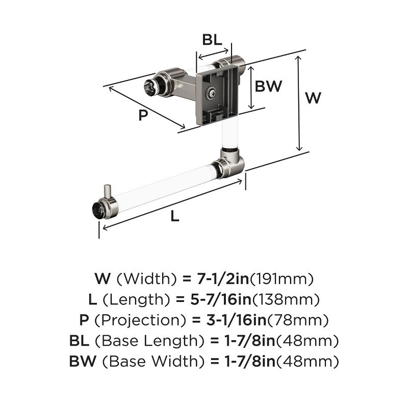 Amerock Glacio Clear/Brushed Nickel Open Towel Ring