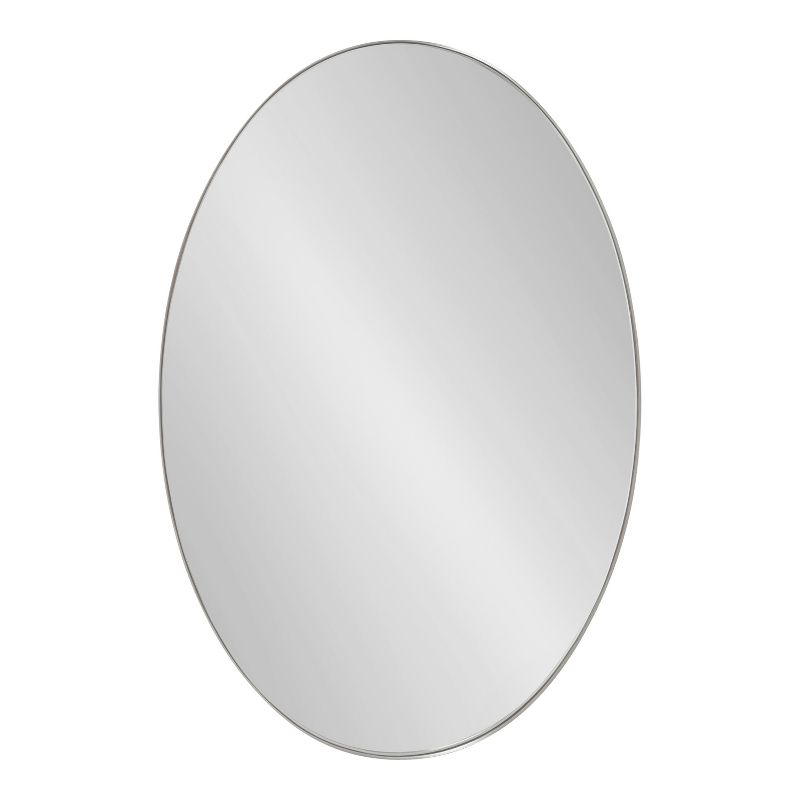 Kate and Laurel Rollo Oval Framed Wall Mirror, 20x30, Silver