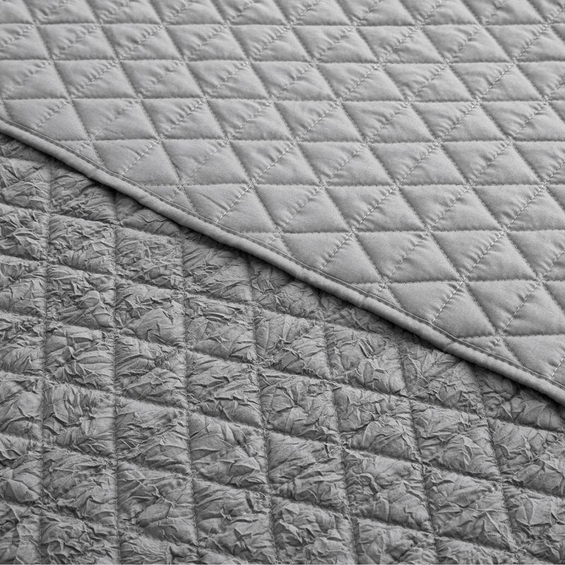 Rowan Grey Quilted Throw - Levtex Home