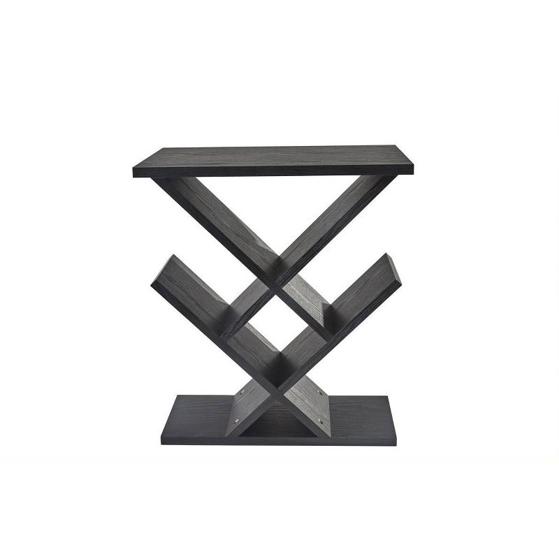 Adesso Zig Zag Accent Table Black Walnut : Mid-Century Modern, 19x12, Spot Clean, No Tools Assembly