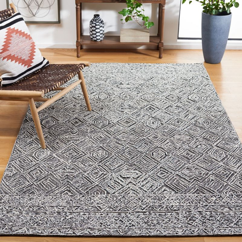 Textural TXT201 Hand Tufted Indoor Area Rug - Black/Ivory - 8'x10' - Safavieh