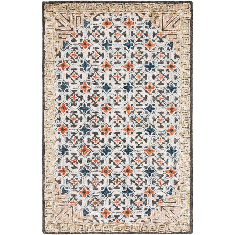Aspen APN294 Hand Tufted Area Rug - Blue/Taupe - 8'9"x11'9" - Safavieh.