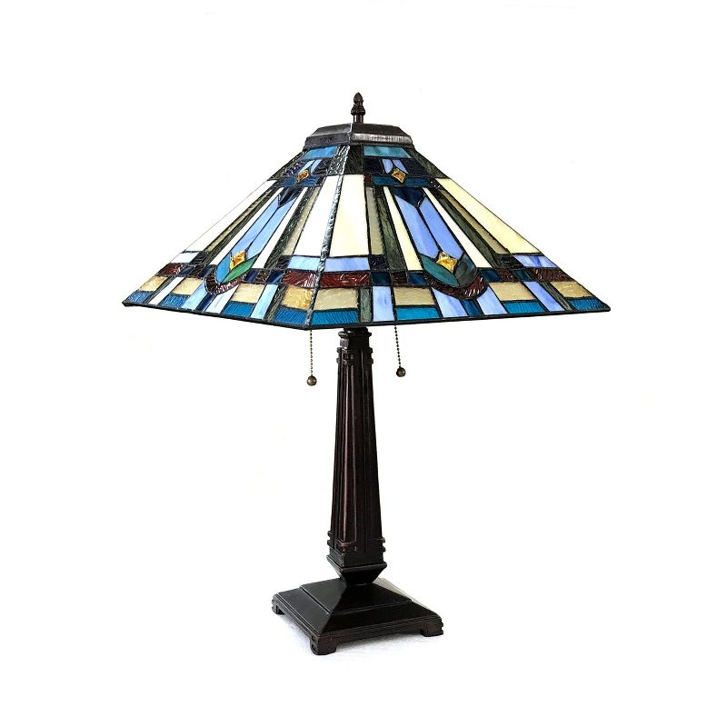 Chloe Lighting Irwin Tiffany-style 2 Light Mission Table Lamp 16" Shade