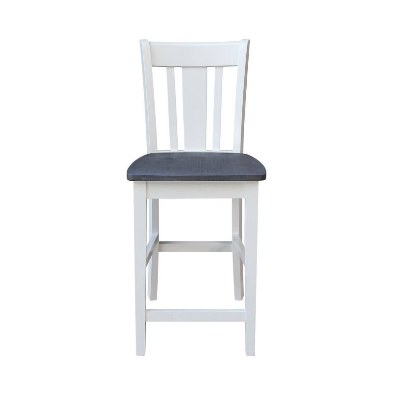 24" San Remo Counter Height Barstool White - International Concepts: Hardwood Frame, Armless Design, Fixed Seat