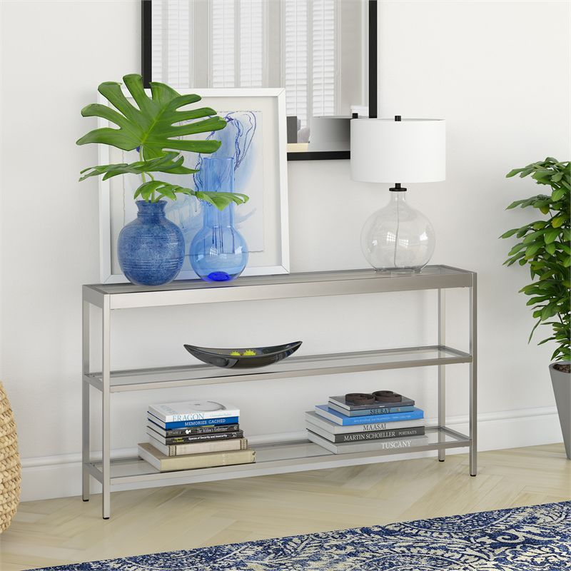Metal Console Table in Gray - Henn&Hart