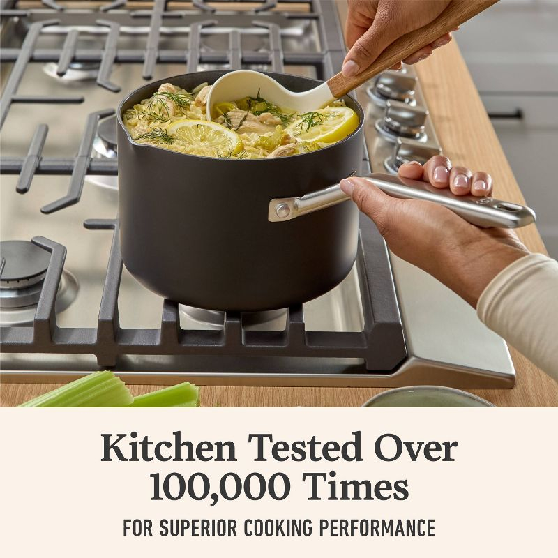Calphalon 3.5qt Hard-Anodized Nonstick Sauce Pan with Lid: Dishwasher-Safe, Gas & Electric Compatible, 10-Year Warranty