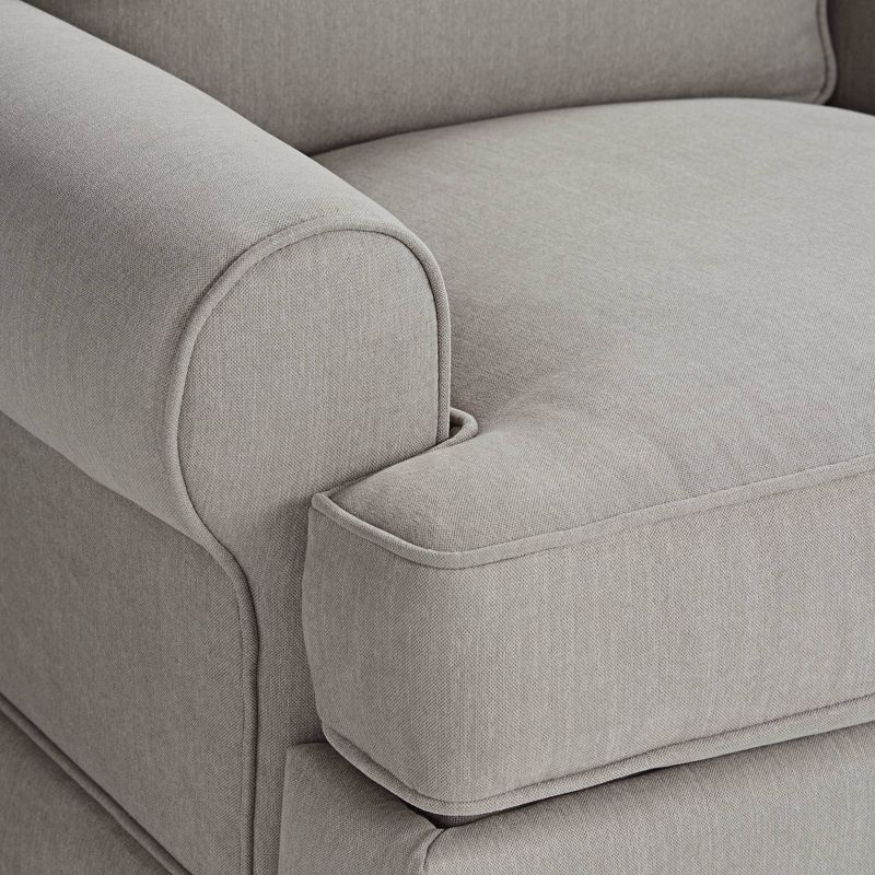 Elm Lane Slate Gray Glider Recliner Chair Modern Armchair Comfortable Push Manual Reclining Footrest for Bedroom Living Room