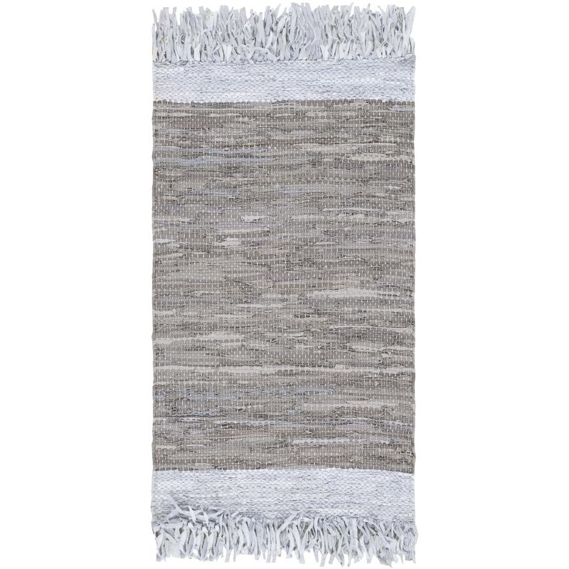 Vintage Leather VTL310 Hand Woven Indoor Accent Rug - Light Grey/Taupe - 2'x3' - Safavieh