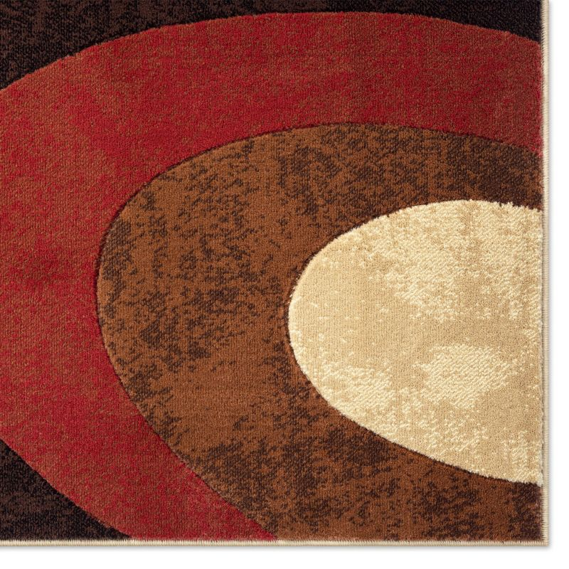 Home Dynamix Slade Contemporary Abstract Area Rug, Brown/Red, 3'11"x5'2"