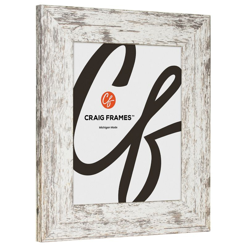 Craig Frames American Barn 12x12 inch White Barnwood Picture Frame Set Matted for a 9x9 Photo, Set of 4