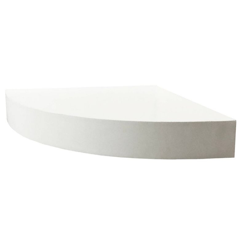 InPlace 11.8" x 11,8" Floating Corner Shelf Wall Mounted White: Modern Style, Wood Composite, Includes Mounting Hardware