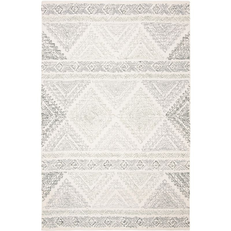 Micro-Loop MLP206 Hand Tufted Indoor Area Rug - Ivory/Grey - 5'x8' - Safavieh