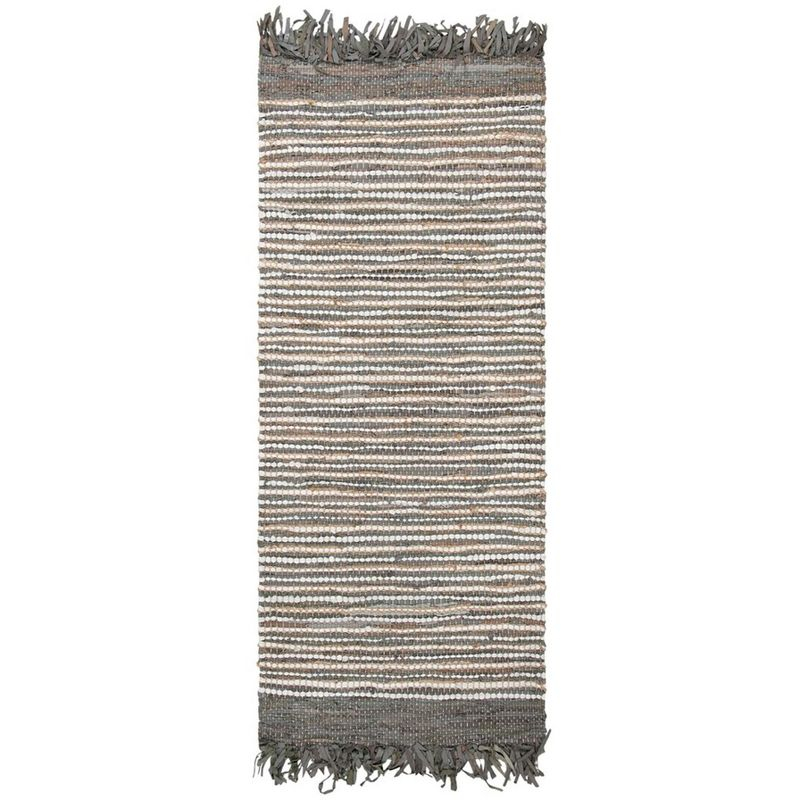 Vintage Leather VTL373 Hand Woven Indoor Accent Rug - Grey/Multi - 2'3"x4' - Safavieh.