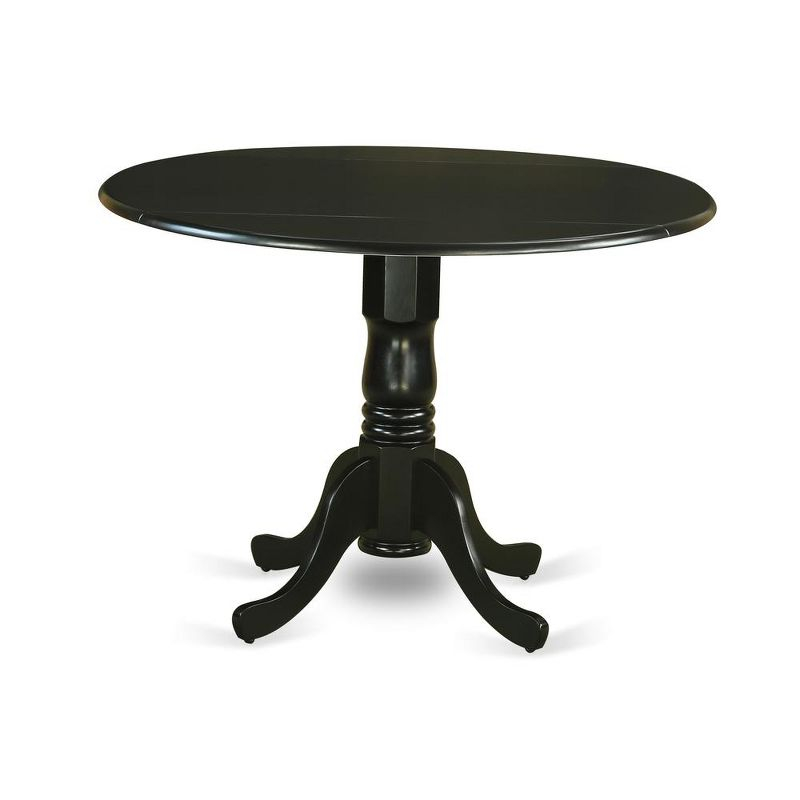 East West Furniture,Dining Table Black & Linen White