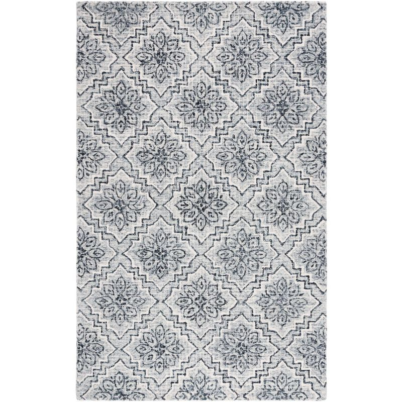 Abstract ABT201 Handmade Indoor Area Rug - Dark Blue/Grey - 6'x6' - Safavieh