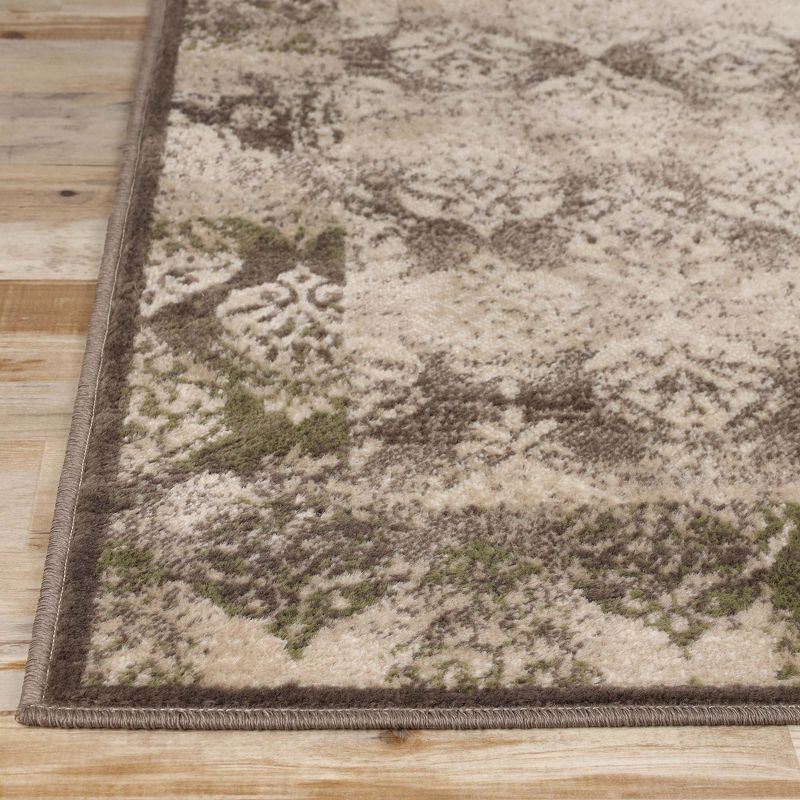 Modern Damask Indoor Area Rug or Runner, 2'x3', Brown - Blue Nile Mills