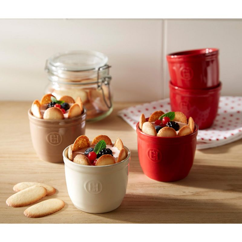 Emile Henry Made in France 6.75 oz Ramekin, Set of 2, 3.25" by 2.75", Burgundy