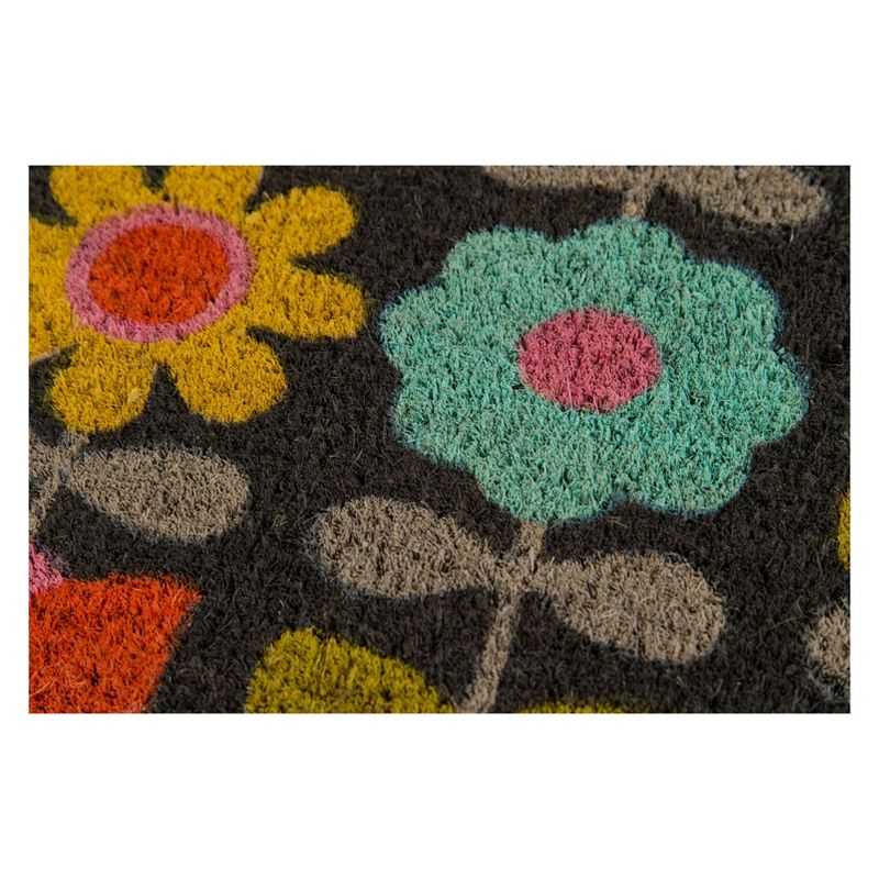 1'6"x2'6" Flower Child Woven Door Mat - Novogratz By Momeni: Bohemian Floral Coir for Indoor/Outdoor Use