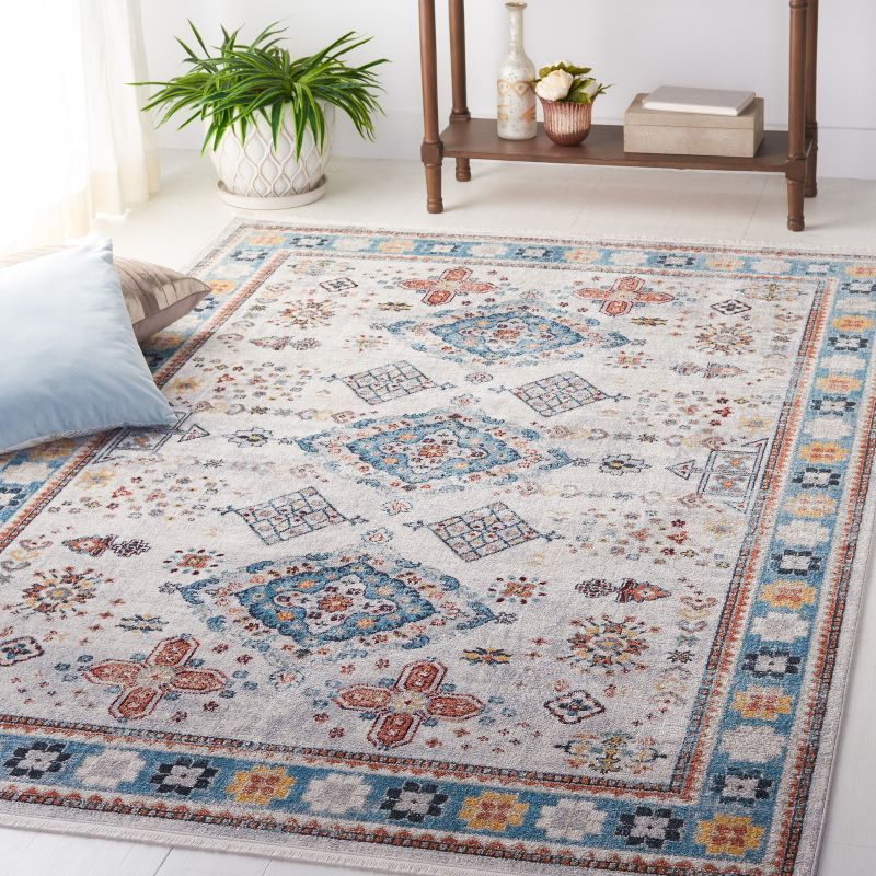 Bayside BAY106 Power Loomed Area Rug - Gray/Blue - 5'3"x7'6" - Safavieh.