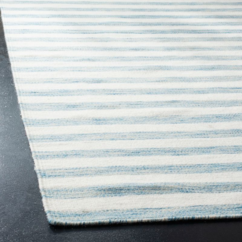 Dhurries DHU575 Hand Woven Area Rug - Aqua/Ivory - 3'x5' - Safavieh.
