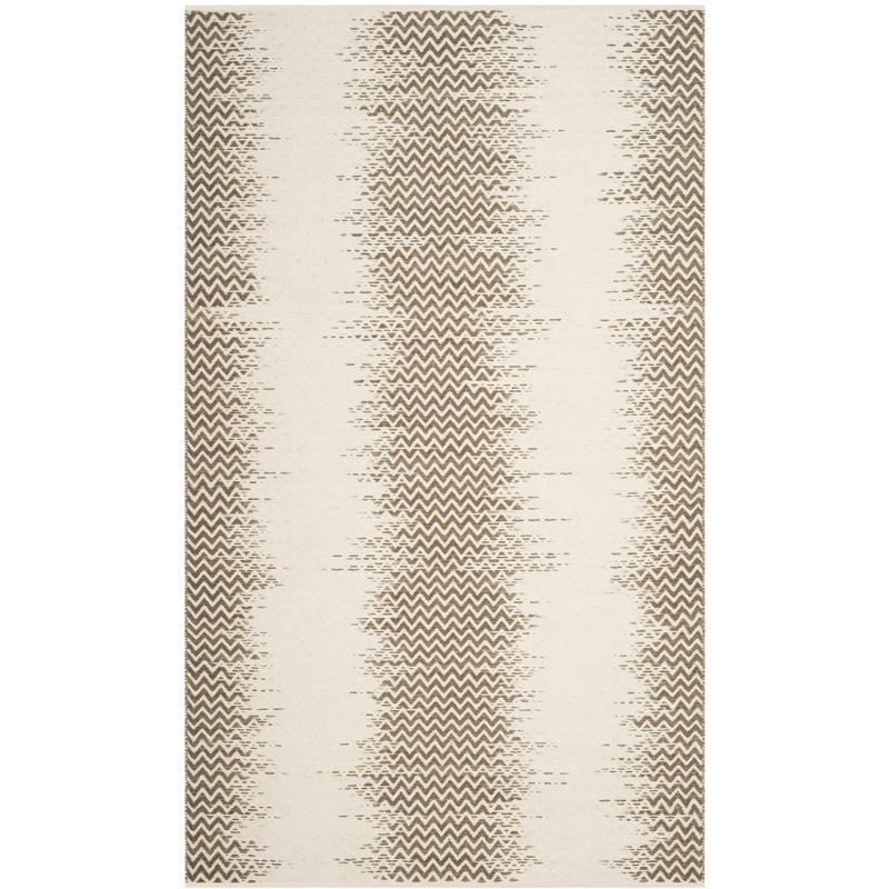 Cotton Kilim KLC121 Hand Woven Area Rug - Brown/Ivory - 5'x8' - Safavieh