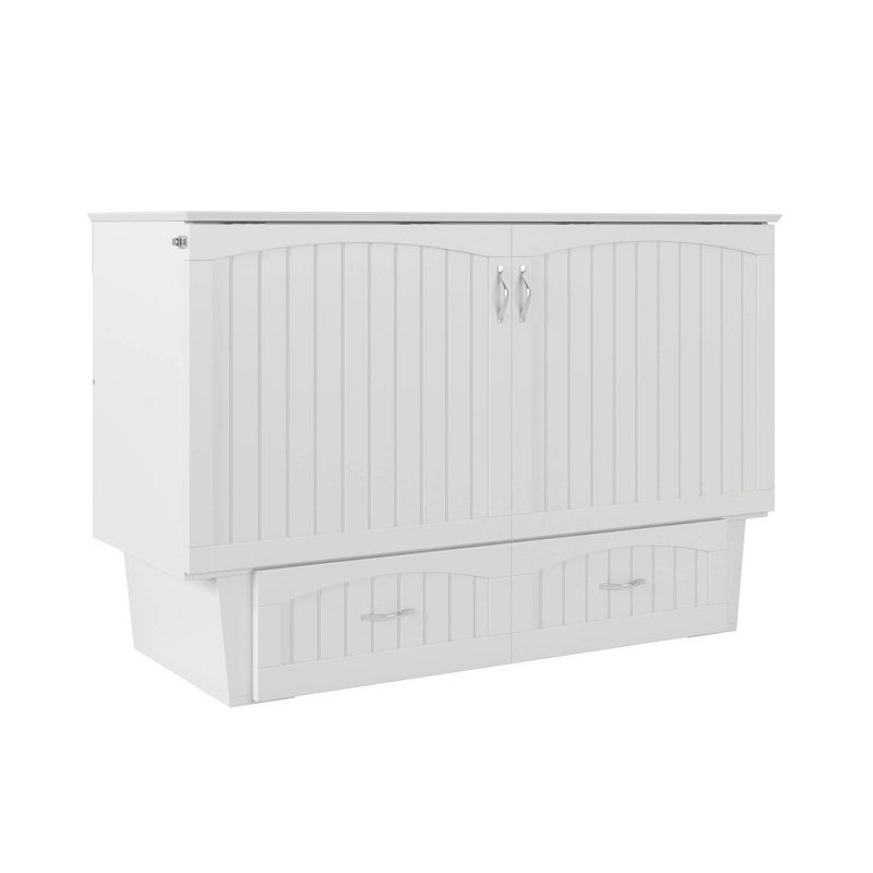 Queen Nantucket Murphy Bed Chest USB Turbo Charger White - AFI