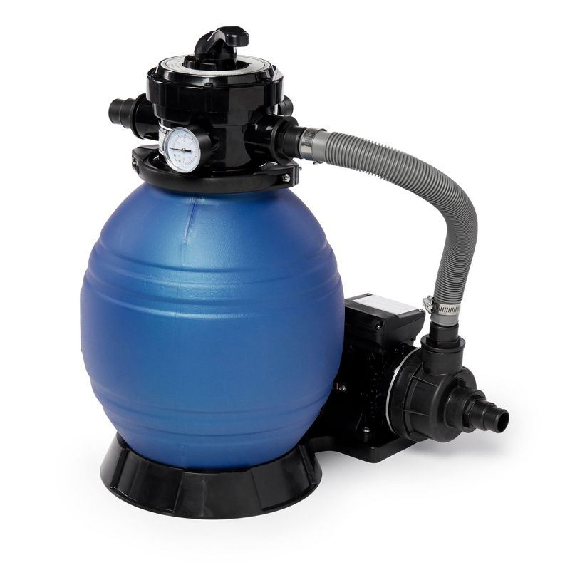 Swimline 12" .33HP HydroTools Sand Filter Pool Cleaning System Pump for 8000 Gallons Above Ground Swimming Pools and 4 Way Function Valve (71225)
