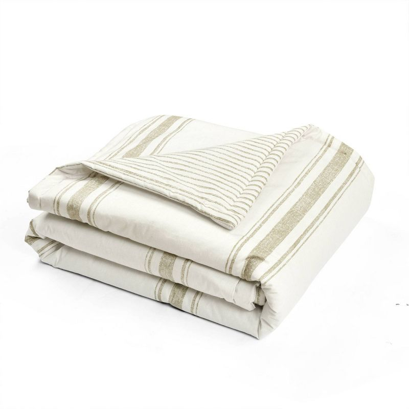 50"x60" Farmhouse Striped Throw Blanket Neutral - Lush Décor
