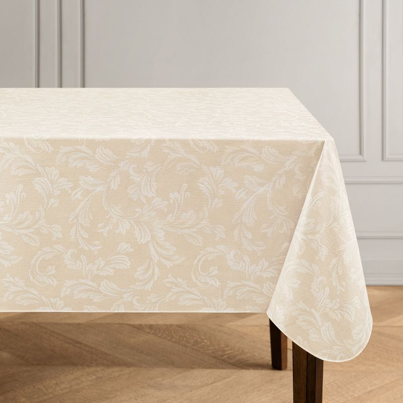 House of Hampton® Camile Floral Scroll Damask Pattern Vinyl Indoor/Outdoor Tablecloth
