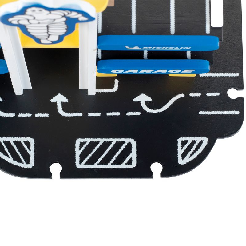 Theo Klein Michelin Car Service Mechanic Station Kids Wooden Toy Playset with 1 Play Car, Screwdriver, and Tires for Ages 3 and Up