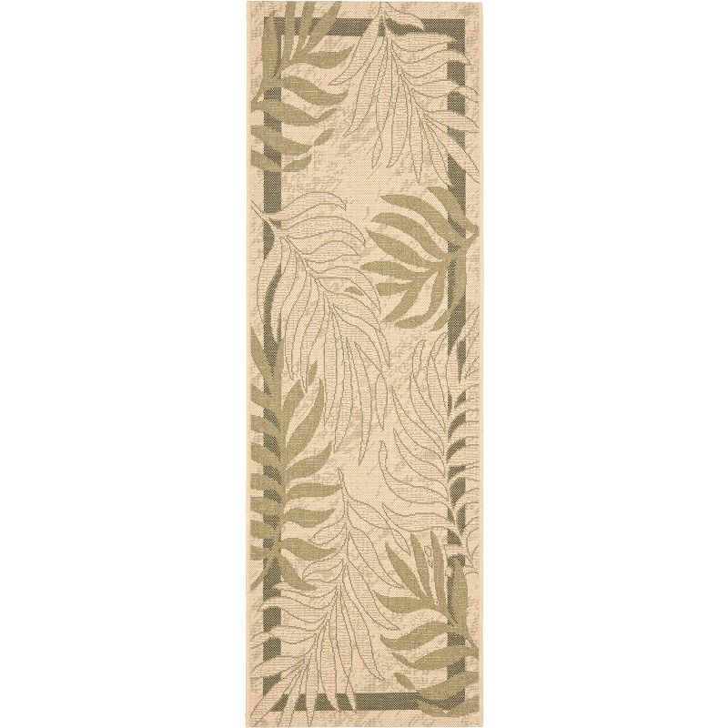 Courtyard CY7836 Power Loomed Indoor/Outdoor Runner Rug - Cream/Green - 2'3"x6'7" - Safavieh.