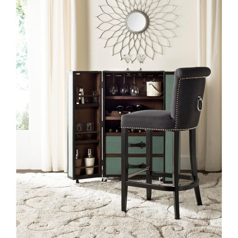 Addo Ring Bar Stool - HUD8242 - Charcoal - Safavieh