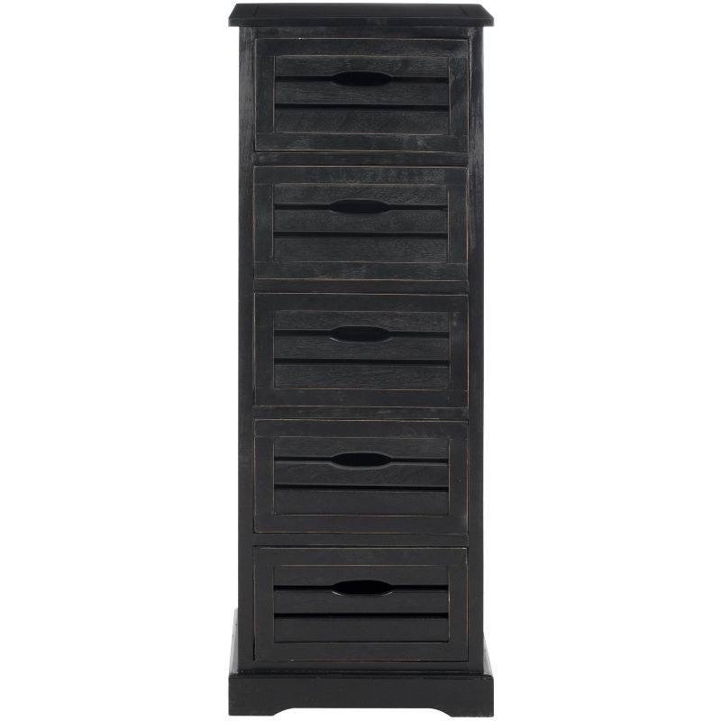 Samara 5 Drawer Cabinet - AMH5714 - Distressed Black - Safavieh Couture