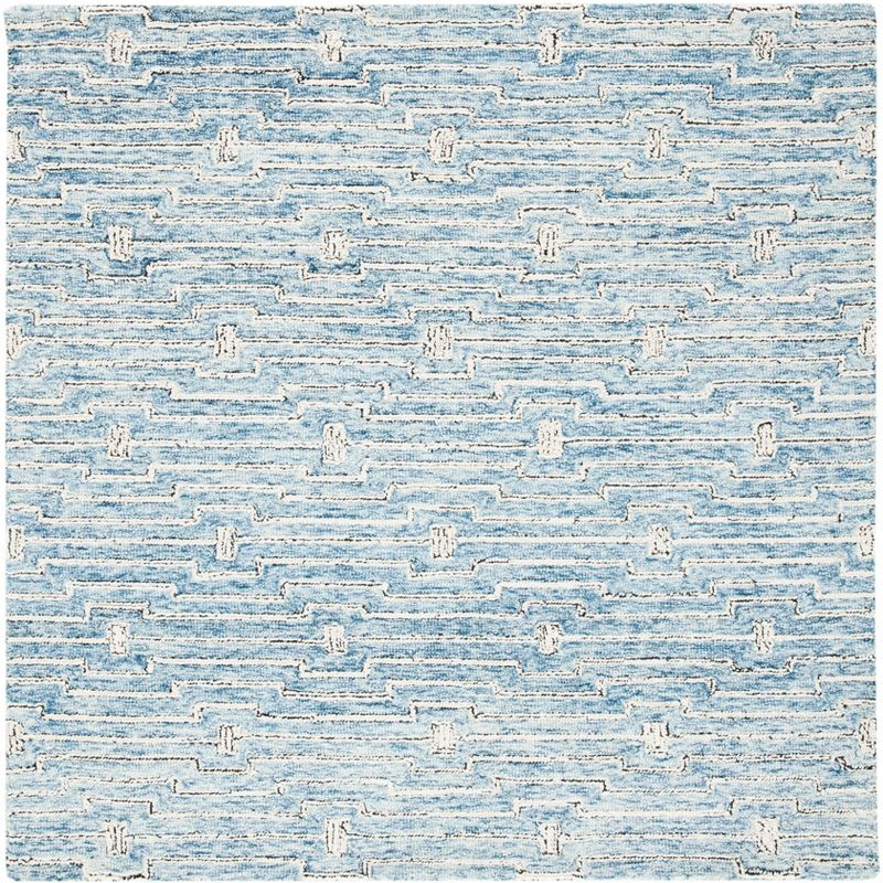 Micro-Loop MLP178 Hand Tufted Area Rug - Light Blue/Ivory - 5'x5' - Safavieh.