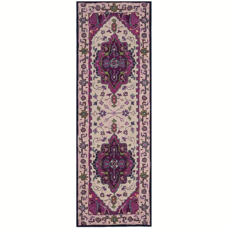 Bellagio BLG541 Hand Tufted Runner Rug - Ivory/Pink - 2'3"x9' - Safavieh.