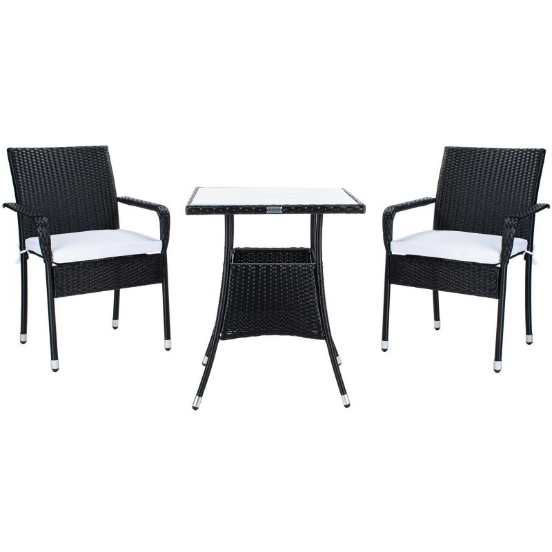 Laban Bistro Set - Outdoor - PAT7718 - Black/White - Safavieh