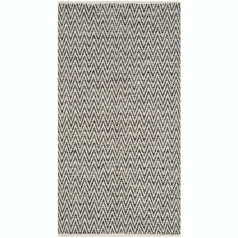 Montauk MTK411 Hand Woven Indoor Accent Rug - Ivory/Dark Grey - 3'x5' - Safavieh.