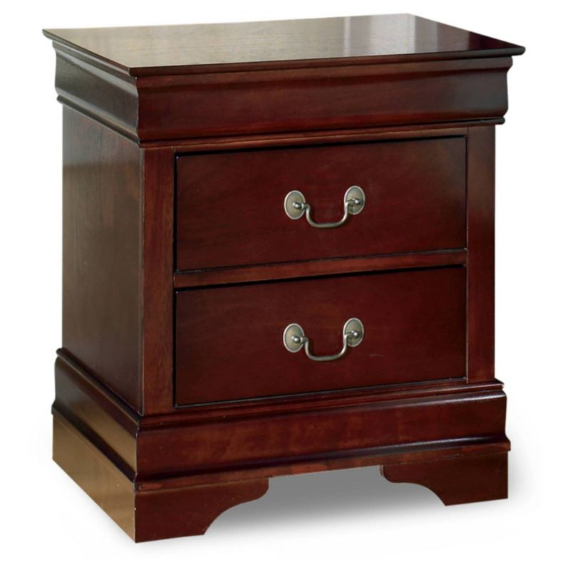 Signature Design by Ashley Alisdair Nightstand Brown/Beige: Traditional Style with Metal Glides, Storage Drawer