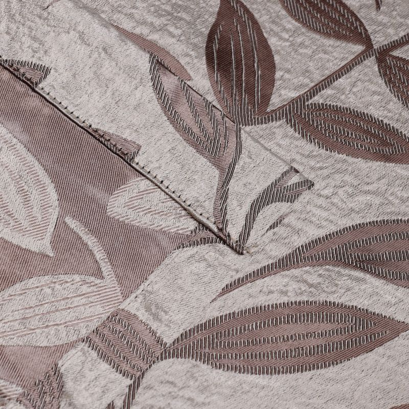 Modern Bohemian Leaves Room Darkening Semi-Blackout Curtains, Set of 2, 52"x63", Espresso - Blue Nile Mills