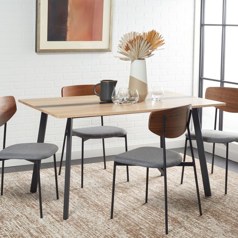 Leith Dining Table - Natural/Black - Safavieh
