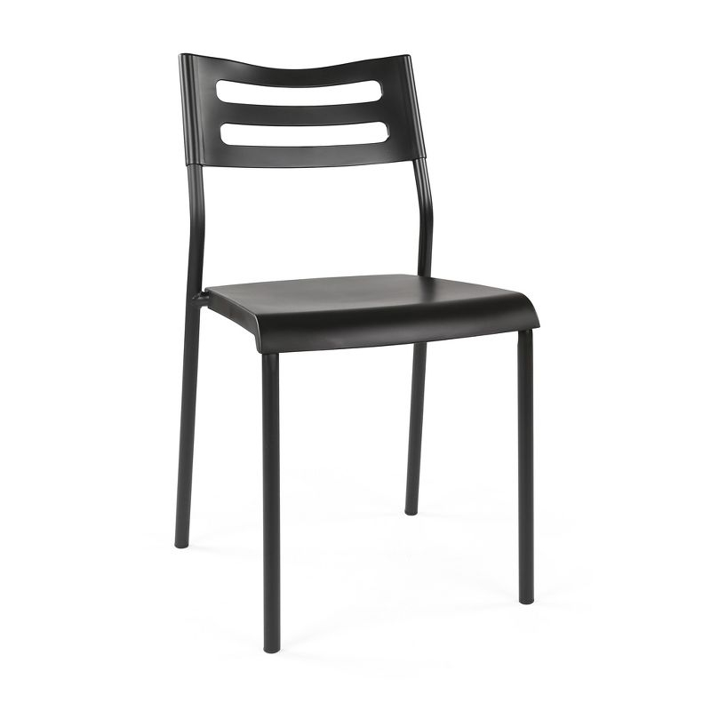 Humble Crew Desk/Writing Chair Black : Mid-Century Modern, Armless, Stackable, for Ages 3+